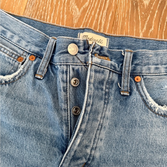 Madewell Women's Size 27 Blue Distressed Relaxed Denim Shorts - Picture 4 of 13